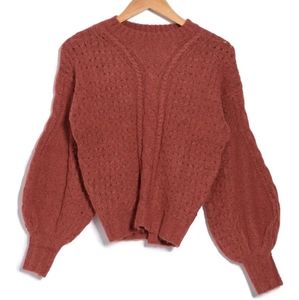 love, Fire Chunky Rust Pullover Sweater New